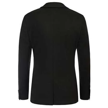 PJ PAUL JONES Mens Casual Blazer Two Button Stretch Knit Sports Coats Jackets for Men Black XL