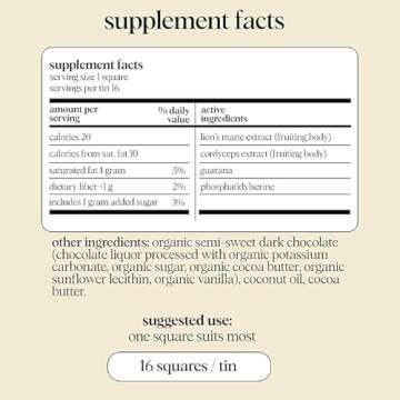 Brainstorm 2-Pack | Functional Mushroom Chocolates | Energy Bites for Focus, Clarity & Cognitive Function | Lions Mane, Cordyceps, Guarana & Phosphatidylserine, Natural Caffeine