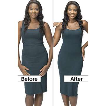 ROBERT MATTHEW Brilliance Lower Tummy Control Shapewear Shorts for Women, Strapless, High Waist Body Shaper Under Dress Black