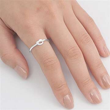 Infinity Knot Love Cute Ring New .925 Sterling Silver Band Size 5
