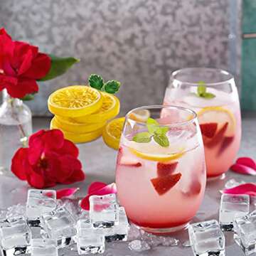 64 Pieces Fake Ice Cubes Artificial Fruit Lemon Limes Slices Faux Small Mint Leave, Fake Fruit Cherries, Simulation Fruit Model Artificial Lifelike Decoration for Photography Prop Home Decors