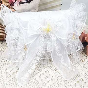 JIAJIA B01 Women's Purses Handbags Envelope Clutch Bags Tassel Lace Flowers Wedding Evening Bag,Whit...