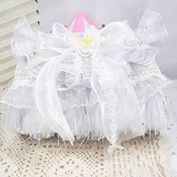 JIAJIA B01 Women's Purses Handbags Envelope Clutch Bags Tassel Lace Flowers Wedding Evening Bag,White-1