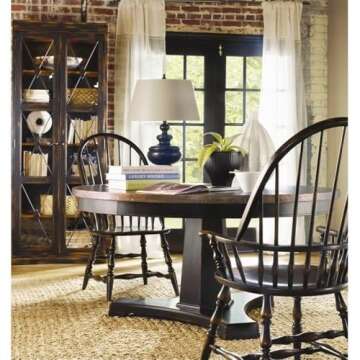 Beaumont Lane Glass Door Transitional Wood Display Cabinet in Ebony Black