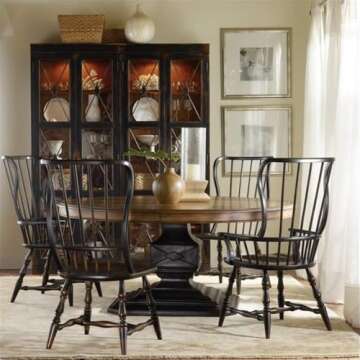 Beaumont Lane Glass Door Transitional Wood Display Cabinet in Ebony Black