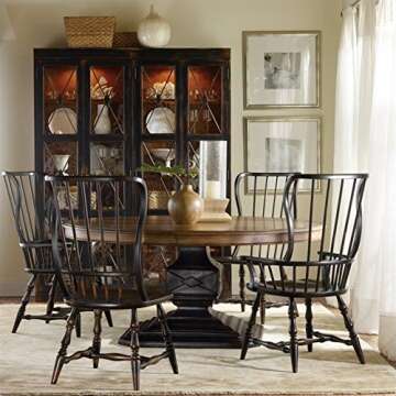 Beaumont Lane Glass Door Transitional Wood Display Cabinet in Ebony Black