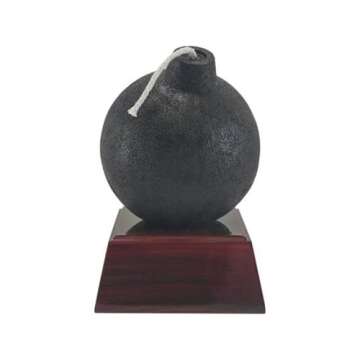 Decade Awards Bomb Trophy - 5.5 Inch Tall | Da Bomb Award | Celebrate an Explosive Victory with This Bombshell of a Trophy - Engraved Plate on Request