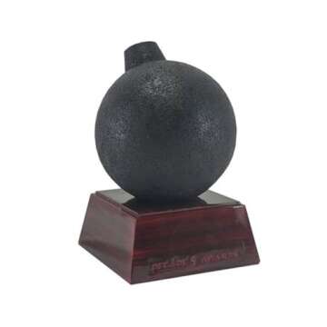 Decade Awards Bomb Trophy - 5.5 Inch Tall | Da Bomb Award | Celebrate an Explosive Victory with This Bombshell of a Trophy - Engraved Plate on Request