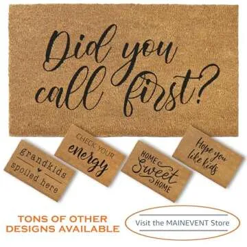 MAINEVENT Did You Call First Doormat 50x15 Inch, Funny Long Door Mat, Large Welcome Mat Outdoor, Did You Call Doormat with Nonslip Backing, Large Door Mat, Large Brown Door Mat