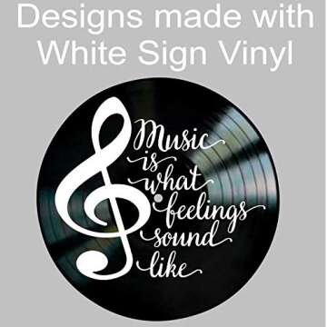 Music is What Feelings Sound Like Vinyl Wall Art Gift