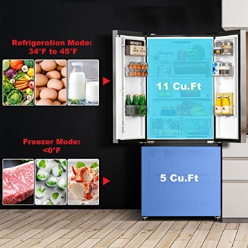 Galanz 16 Cu Ft French Door Refrigerator - Sleek & Efficient