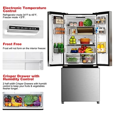 Galanz 16 Cu Ft French Door Refrigerator - Sleek & Efficient