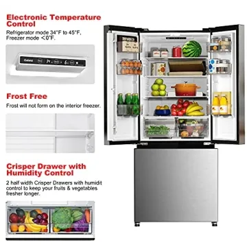Galanz 16 Cu Ft French Door Refrigerator - Sleek & Efficient