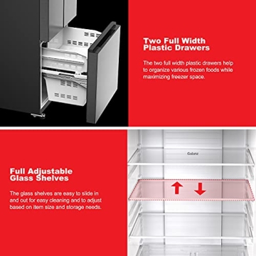 Galanz 16 Cu Ft French Door Refrigerator - Sleek & Efficient