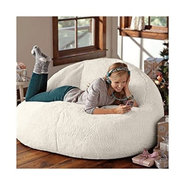 KUAOXK Mini Bean Bag Chair it was only a Cover,（No Filling） Chair Quality Lamb Wool Fur Sofas Fa...