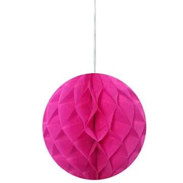 Wrapables 12" Set of 3 Tissue Honeycomb Ball Party Decorations for Weddings, Birthday Parties, Baby Showers, and Nursery Décor, Hot Pink