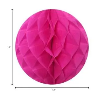 Wrapables 12" Set of 3 Tissue Honeycomb Ball Party Decorations for Weddings, Birthday Parties, Baby Showers, and Nursery Décor, Hot Pink