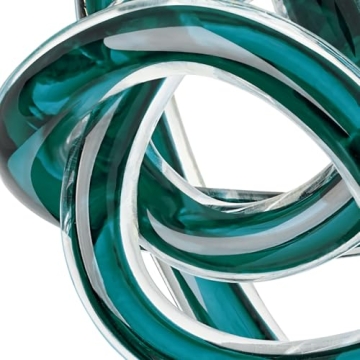 Orbit Glass Knot Decor Ball - Stunning 3 Inch Teal Sculpture