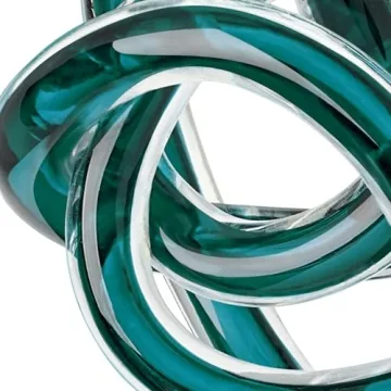 Orbit Glass Knot Decor Ball - Stunning 3 Inch Teal Sculpture