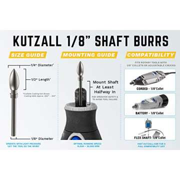 Kutzall 1/8" Rotary Burr - Perfect for Wood Carving