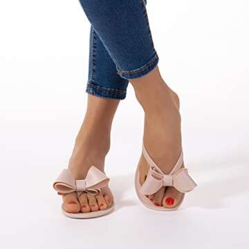 Mtzyoa Women Flip Flops Stylish Waterproof Jelly Sandals