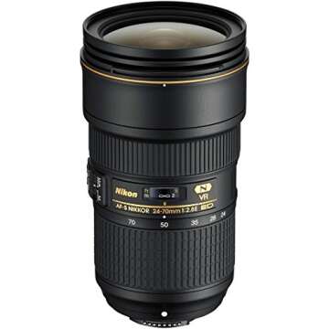 Nikon AF-S FX NIKKOR 24-70mm f/2.8E ED Vibration Reduction Zoom Lens with Auto Focus for Nikon DSLR Cameras (Renewed)
