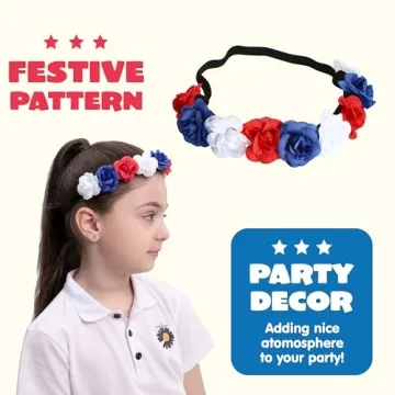 JOYIN Patriotic Accessories: American Flag Headband and Floral Headband for Women, Girls - Ideal for Memorial Day, Independence Celebrations