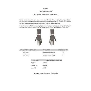 MiaBella Sterling Silver 10mm Bead Ball Bracelet for Women