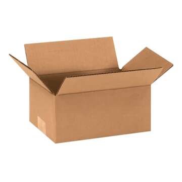 AVIDITI Small Shipping Boxes 9"L x 6"W x 4"H (25-Pack) Heavy Duty Corrugated Cardboard Boxes for Pac...