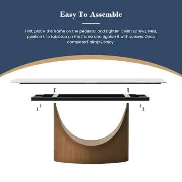 POVISON Modern Dining Table for 6, White Dining Table Sintered Stone Dining Table Top with Bronze Carbon Steel Pedestal Table, 71 inch Rectangle Dining Table for Dining Room Table(Table Only)