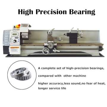 INTBUYING Metal Lathe Machine 8''X32" Benchtop Lathe Machine Precision Hobby DIY Lathe Horizontal Me...