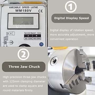 INTBUYING 8"x32" Metal Lathe Machine for Precision Work