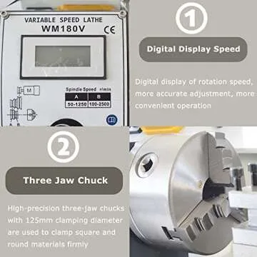 INTBUYING 8"x32" Metal Lathe Machine for Precision Work