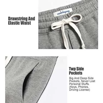 caloleyng Mens Cotton 8" Long Casual Lounge Fleece Shorts Pockets Jogger Athletic Workout Gym Sweat Shorts Lightgrey