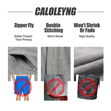caloleyng Mens Cotton 8" Long Casual Lounge Fleece Shorts Pockets Jogger Athletic Workout Gym Sweat Shorts Lightgrey