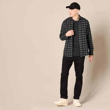 Amazon Essentials Men's Slim-Fit Plaid Flannel Shirt