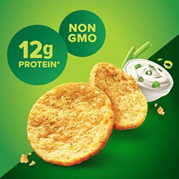 Pure Protein Popped Crisps Variety Pack, Hickory Barbecue and Sour Cream & Onion, High Protein Snack, 12G Protein, 1.27oz., 12 Count