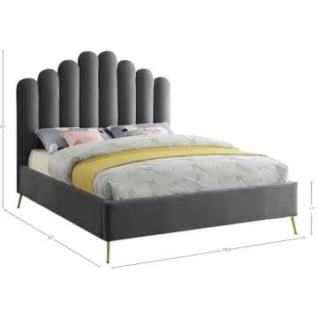 Stylish Meridian Furniture Lily Upholstered Bed