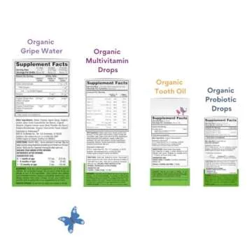 Wellements Organic Newborn Essentials Bundle | Gripe Water, Multivitamin Drops, Baby Tooth Oil, Prob...