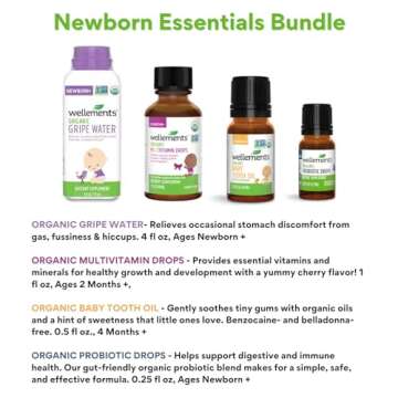 Wellements Organic Baby Essentials Bundle for Newborns