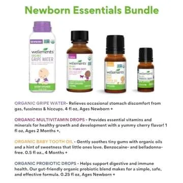 Wellements Organic Baby Essentials Bundle for Newborns