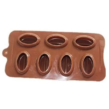 Allforhome 7 Cavities 3D Beans Ice Cube Tray Soap Coffee Beans Shape Silicone Cake DIY Molds Chocola...