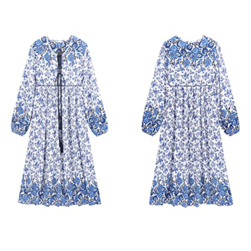 R.Vivimos Floral Midi Dress Comfortable Elegant Style