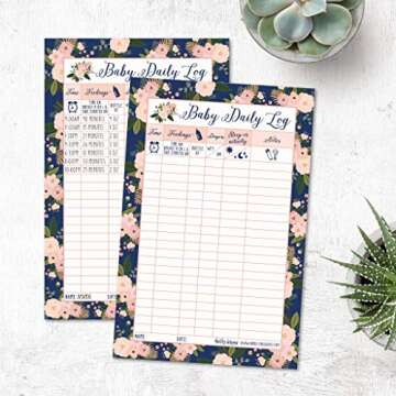 Hadley Designs Newborn Baby Log Tracker Journal Book, Infant Daily Schedule, Feeding Sleep Nap Activ...
