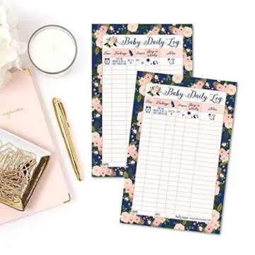 Hadley Designs Newborn Baby Log Tracker Journal Book, Infant Daily Schedule, Feeding Sleep Nap Activity Diaper Change Monitor Notes For Babies, Mommy Nursing, Breastfeeding Record Chart 50 Sheet Pad