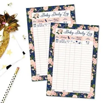 Hadley Designs Newborn Baby Log Tracker Journal Book, Infant Daily Schedule, Feeding Sleep Nap Activity Diaper Change Monitor Notes For Babies, Mommy Nursing, Breastfeeding Record Chart 50 Sheet Pad