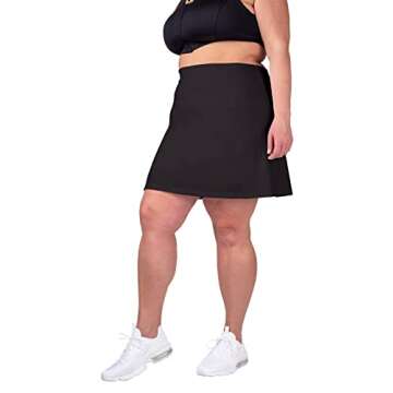 2 Pack Tennis Pickleball Skorts Plus Size Skirts for Women High Waisted Active Skort Golf and Tennis Skirts for Women Black and Black 2X