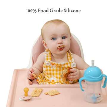 Nibble and Rest Highchair Grippy Coverall Placemat, Compatible with IKEA Antilop, Highchair Accessories, Wipeable, Silicone Placemat for Highchair Tray (Darksage)