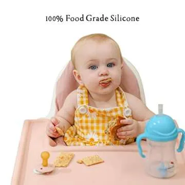 Nibble and Rest Highchair Grippy Coverall Placemat, Compatible with IKEA Antilop, Highchair Accessories, Wipeable, Silicone Placemat for Highchair Tray (Darksage)