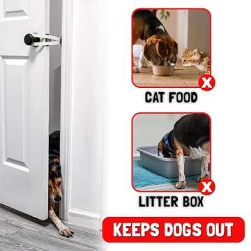 FlexLatch Cat Door Holder Latch - Gray Cat Door Alternative, Flex Latch Strap Let's Cats in and Keep...